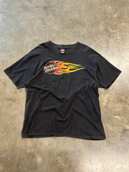 Vintage Harley Davidson Orange Flame ball shirt size xxl