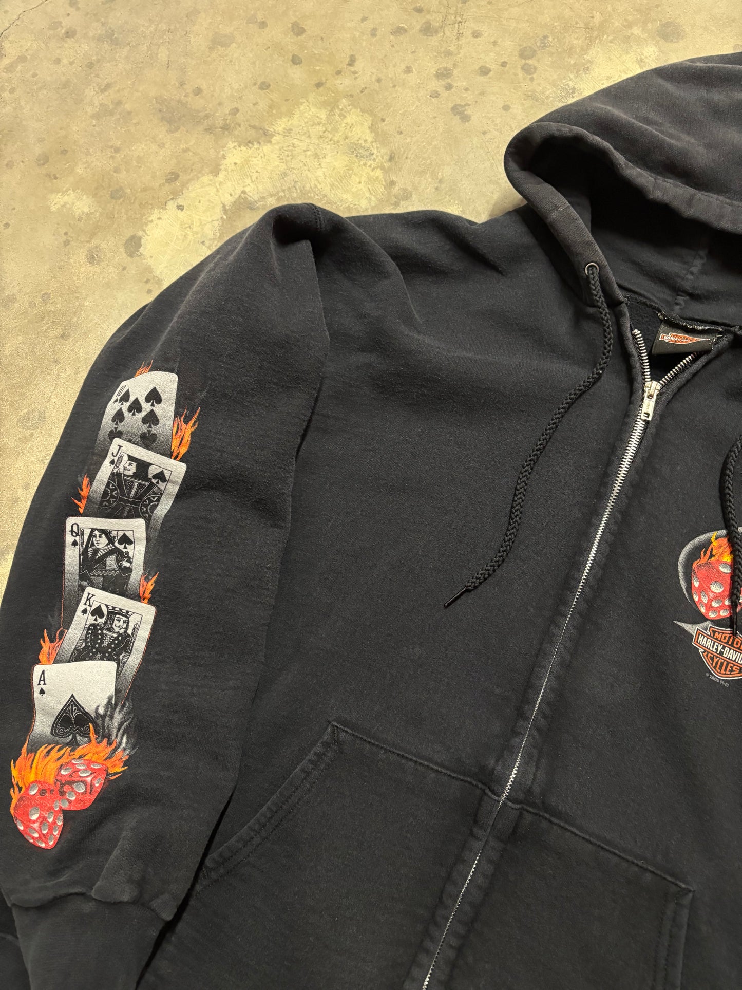 Vintage Harley Davidson gambler zip up hoodie size large