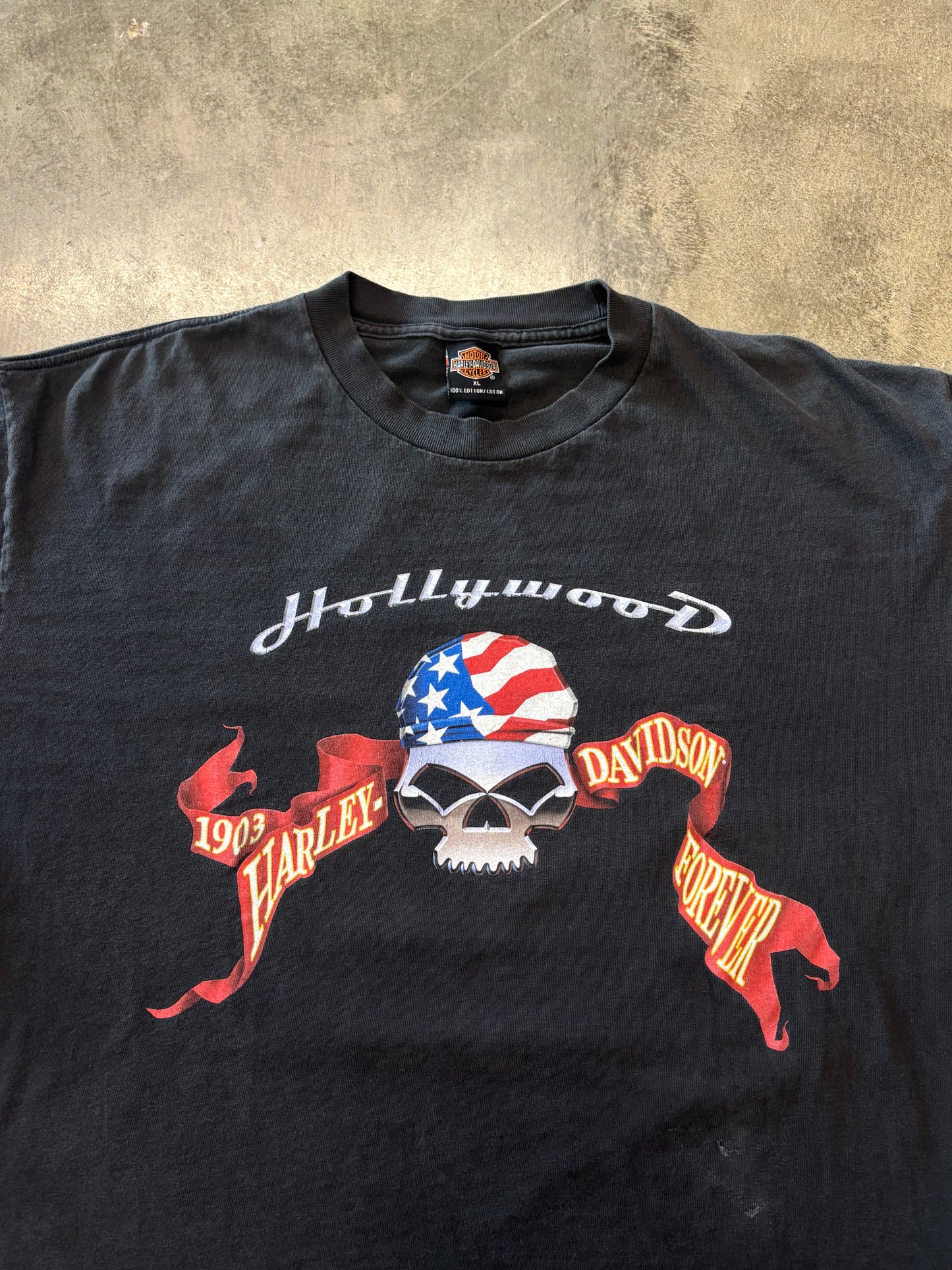 Vintage Harley Davidson Hollywood skull shirt size XL
