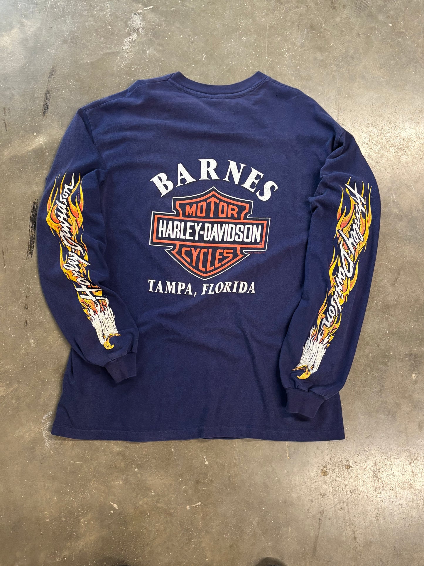 Vintage Harley Davidson Flame Eagle long sleeve size xl
