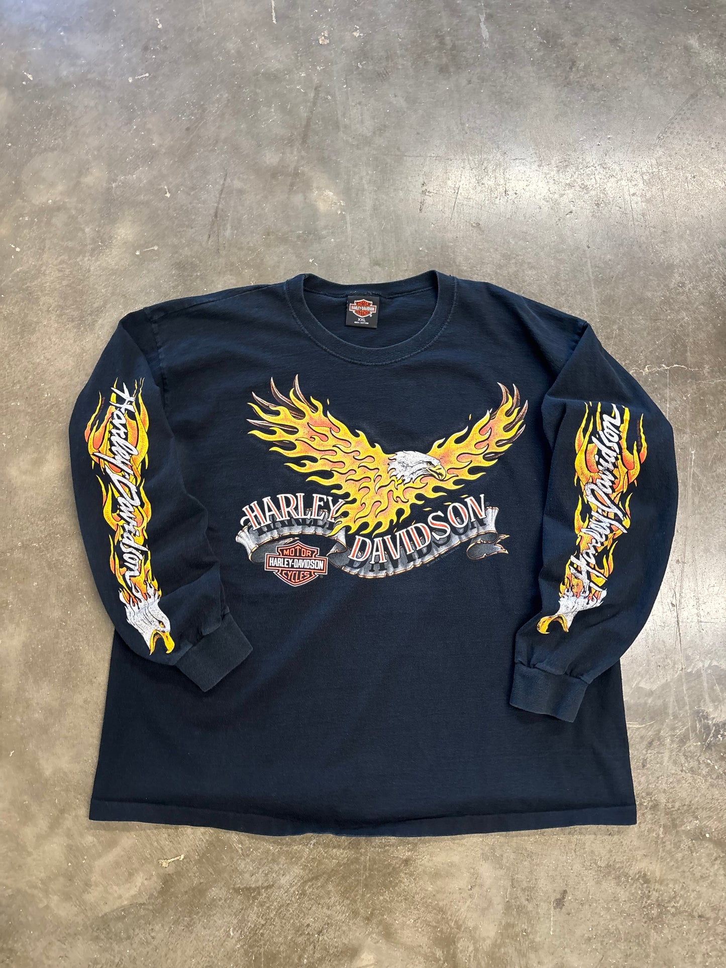 Vintage Harley Davidson Flaming Eagle long sleeve size xxl