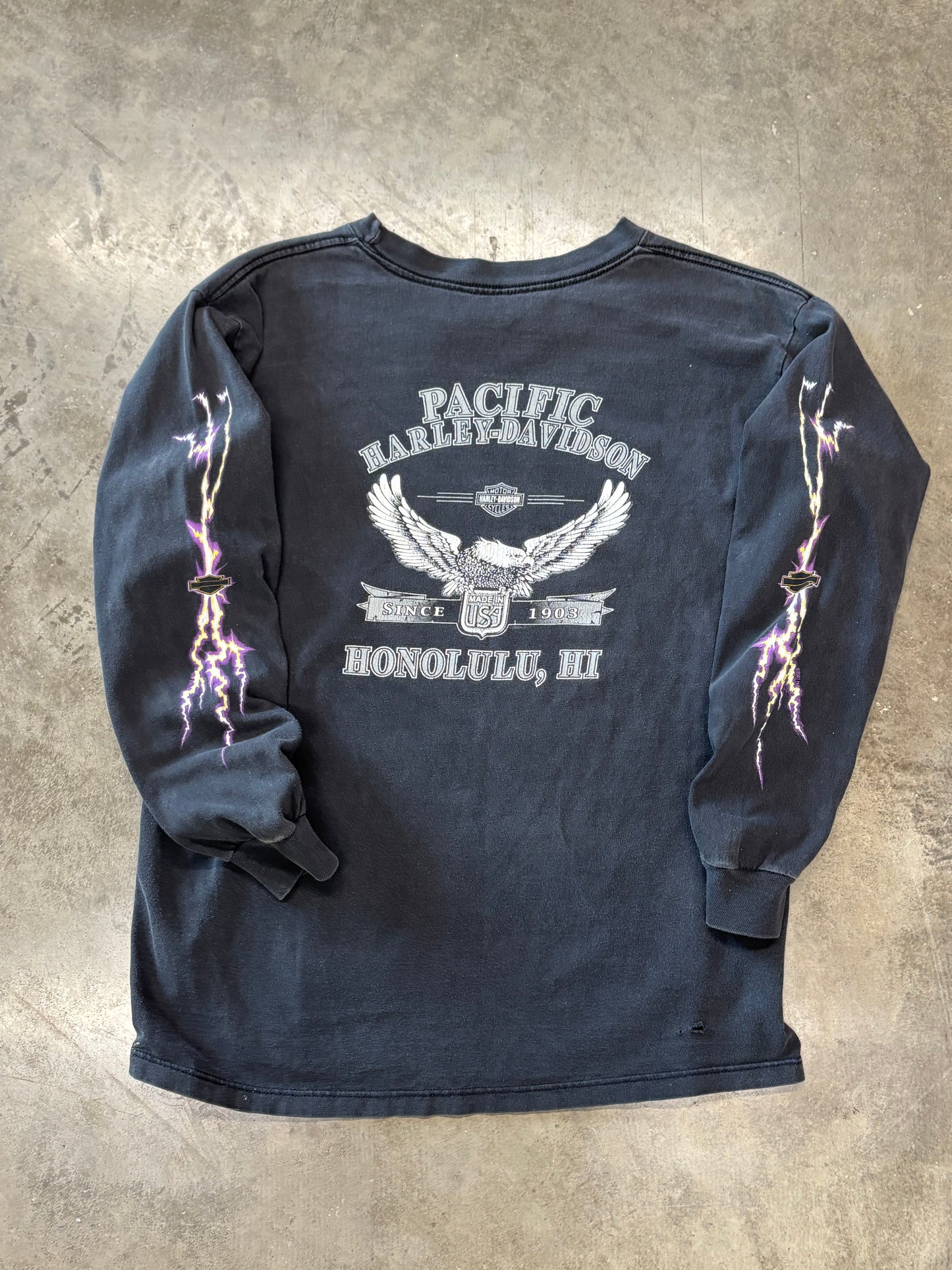 Vintage Harley Davidson Purple Eagle Lightning shirt size large