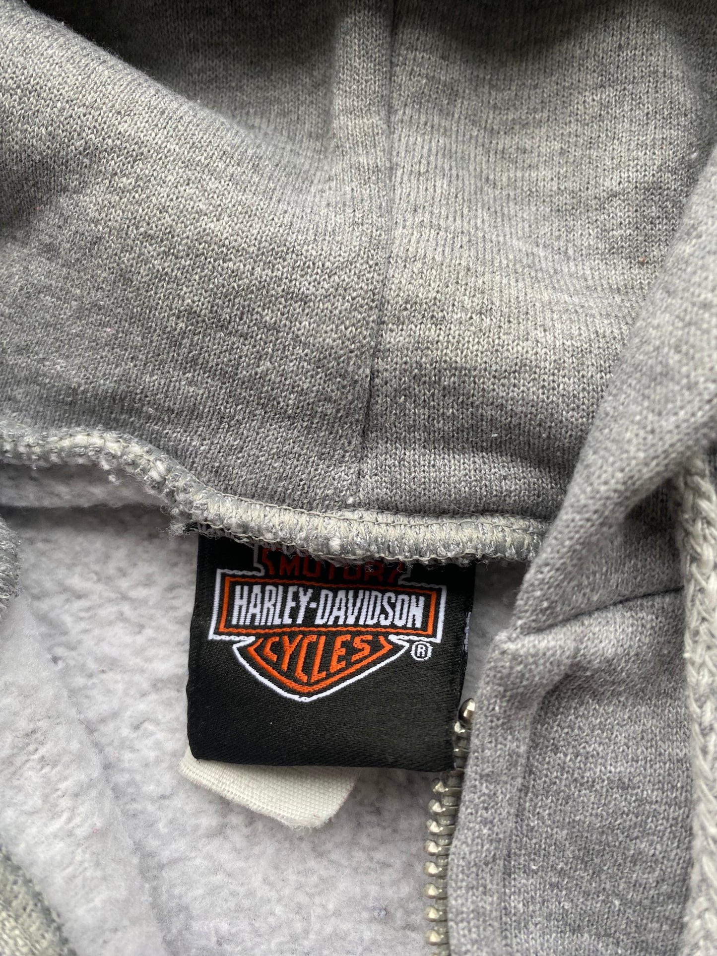 Vintage Harley Davidson grey zip up hoodie size large