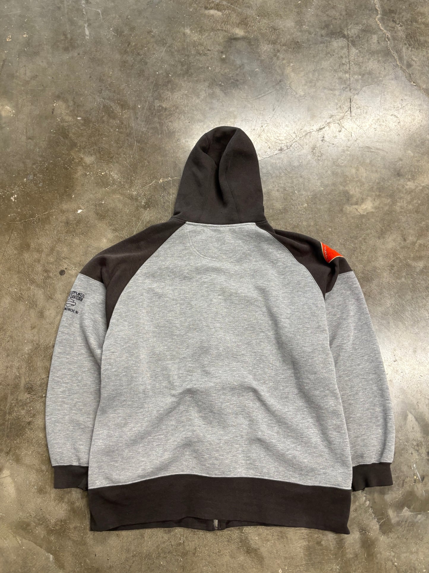 Vintage Harley Davidson grey zip up hoodie size xl