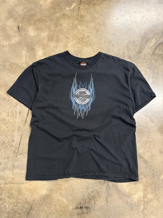 Vintage Harley Davidson Blue flame center shirt size xl