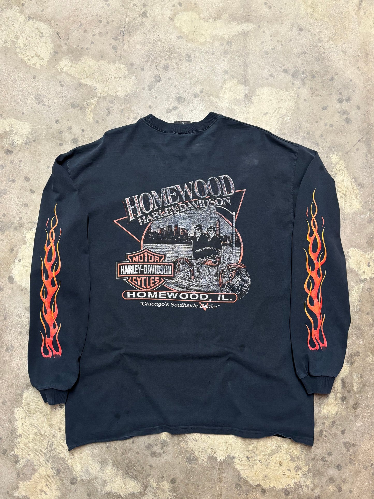 Vintage Harley Davidson Feel The Heat long sleeve shirt size XL