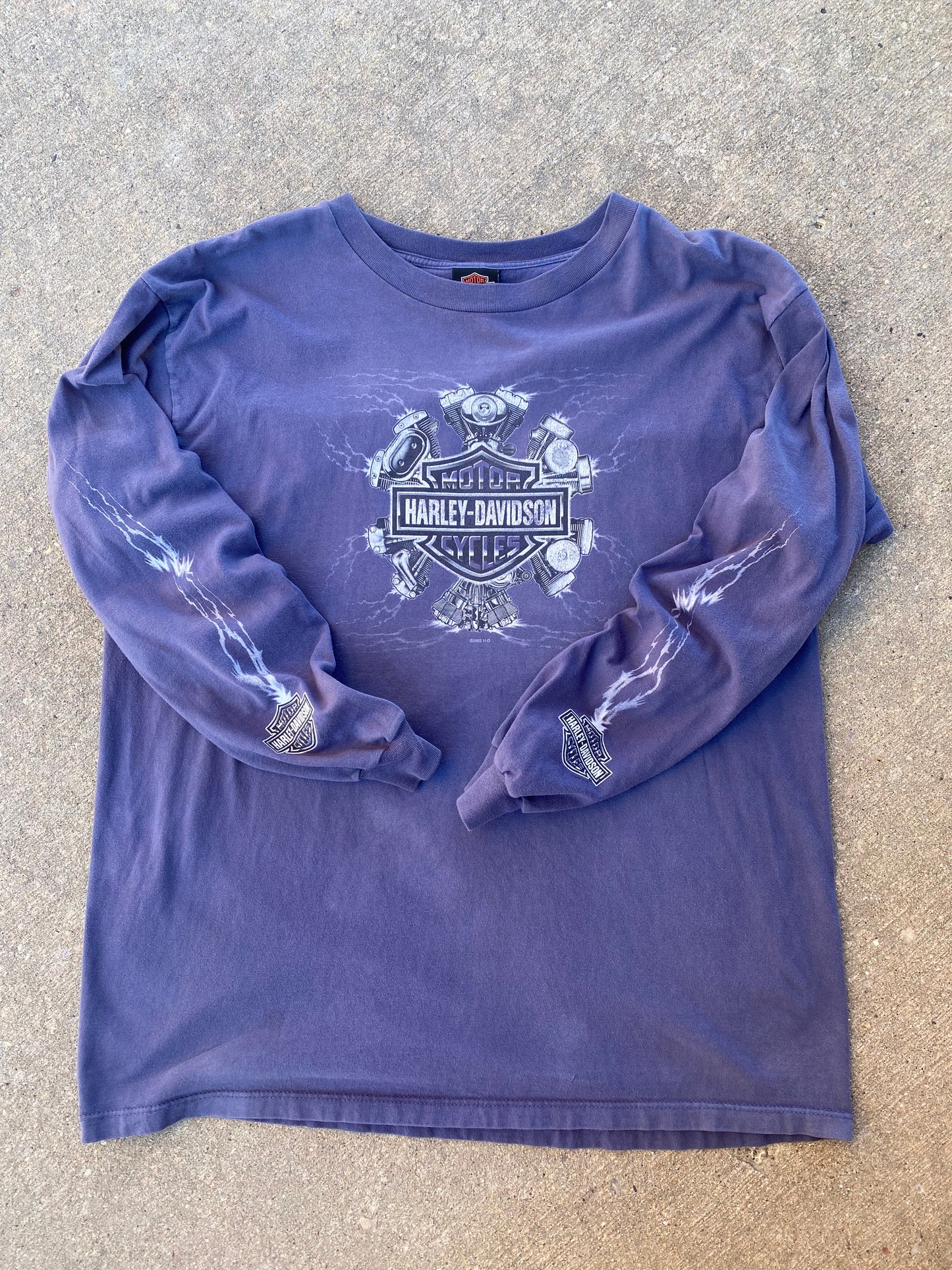 Vintage Harley Davidson Purple Lightning long sleeve size XL