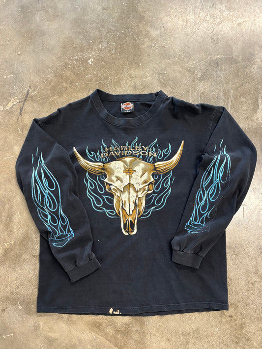 Vintage Harley Davidson Texas Longhorn long sleeve size large