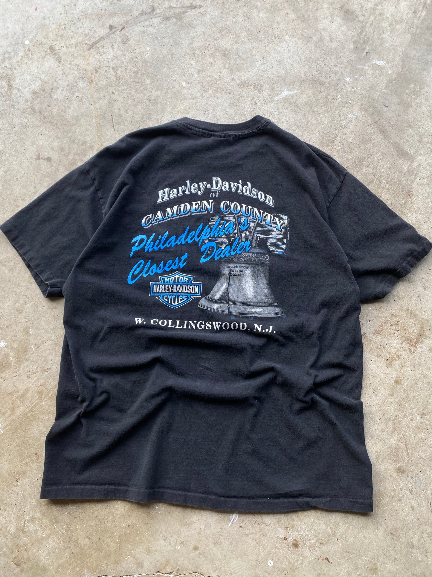 Vintage Harley Davidson Rising blue flame shirt size XXL
