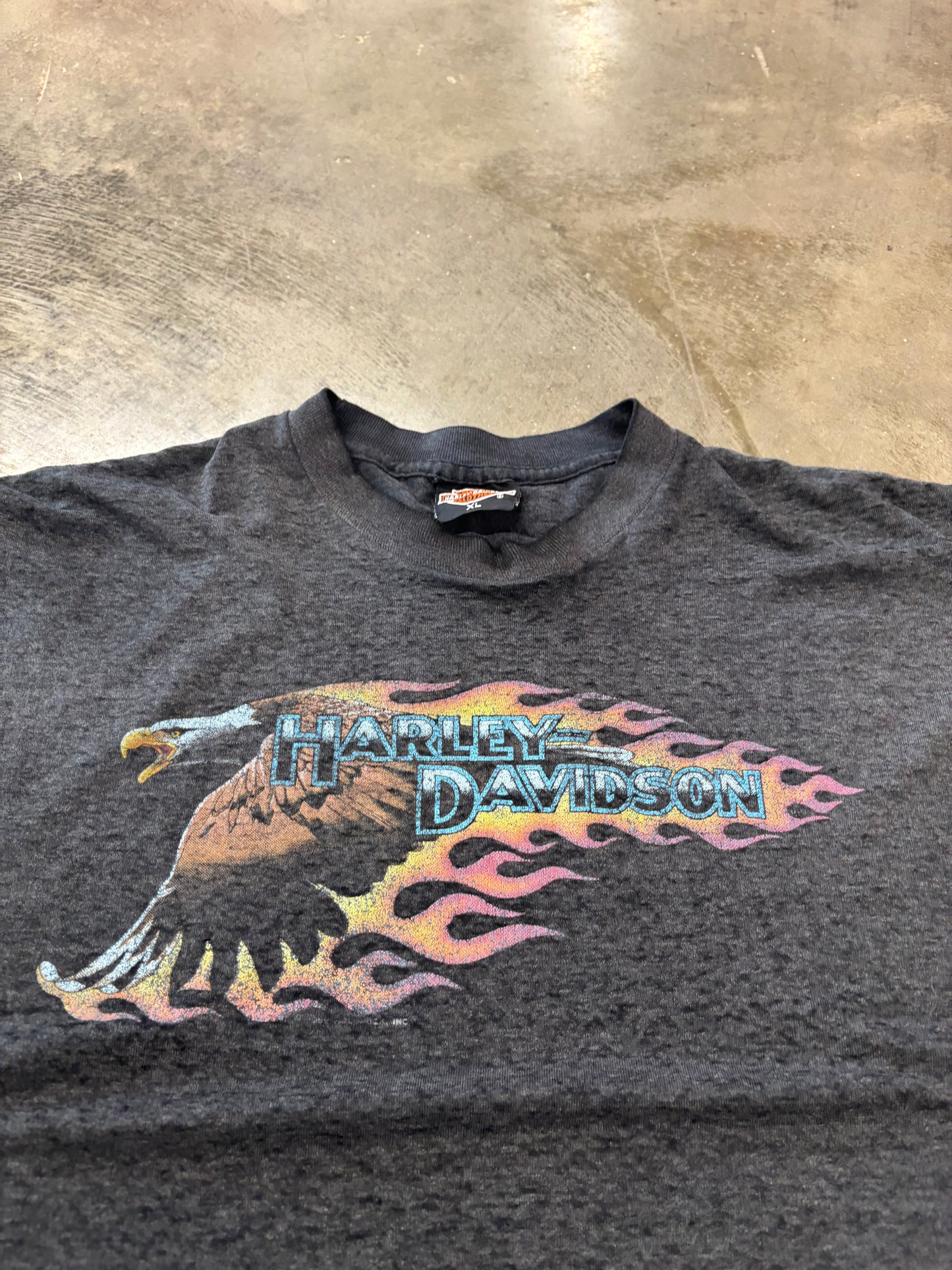 Vintage Harley Davidson flaming Eagle 80’s chop size xl shirt