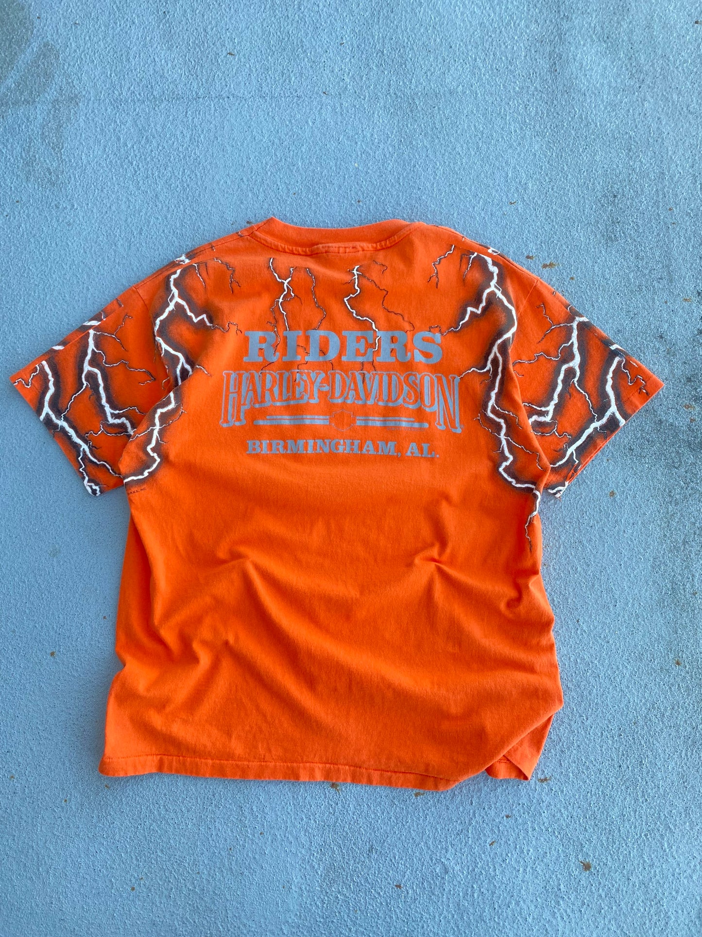 Vintage Harley Davidson Lightning AOP shirt size large