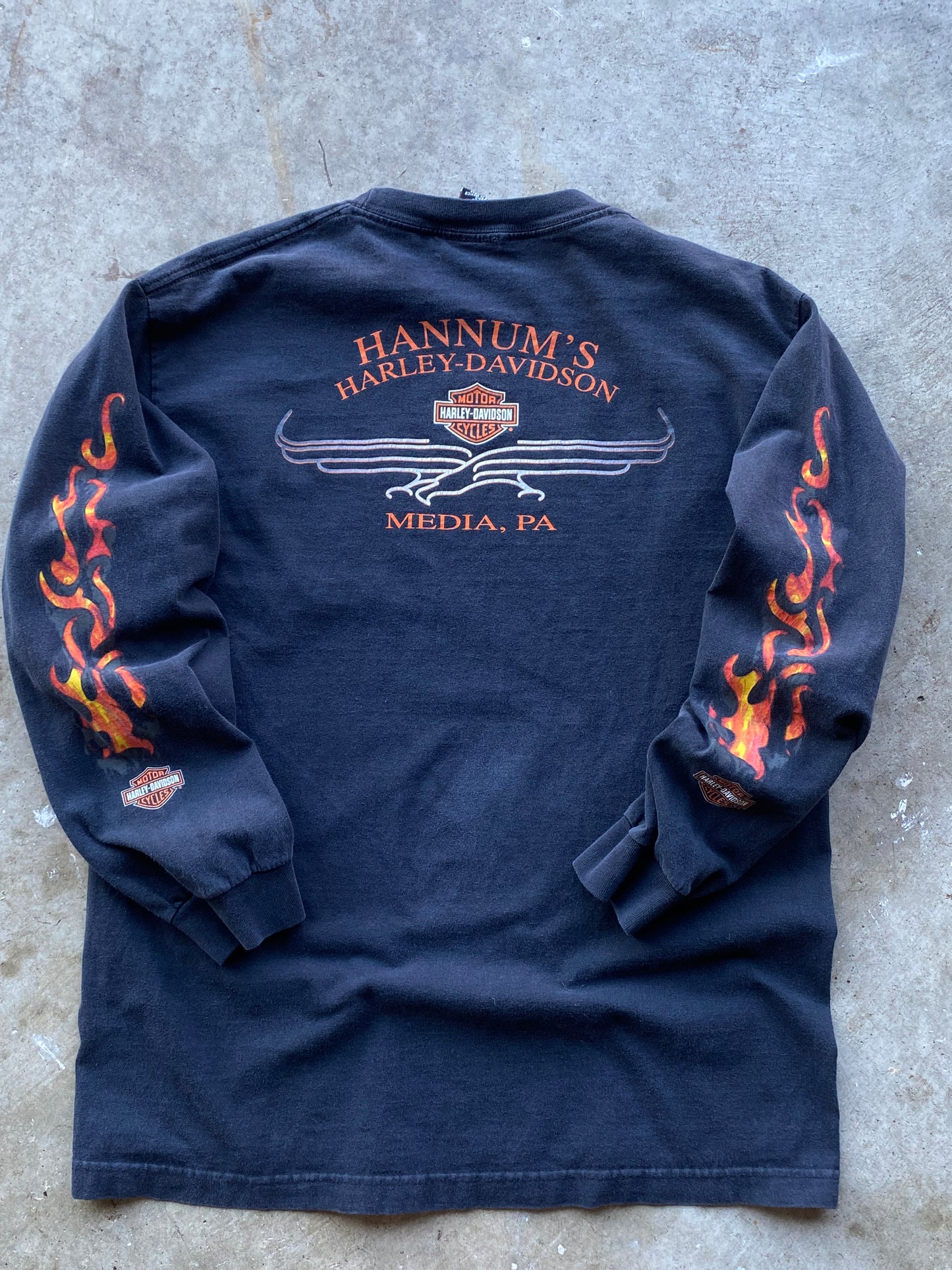 Vintage Harley Davidson Classic flame logo size large