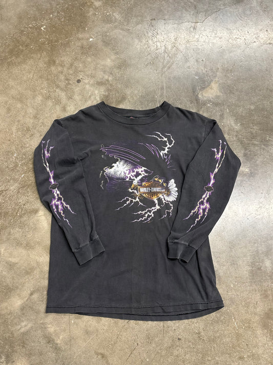 Vintage Harley Davidson Lightning purple Eagle shirt size large