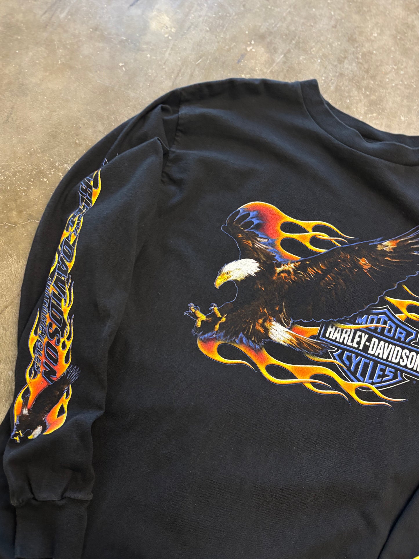 Vintage Harley Davidson Flaming Eagle long sleeve size xl