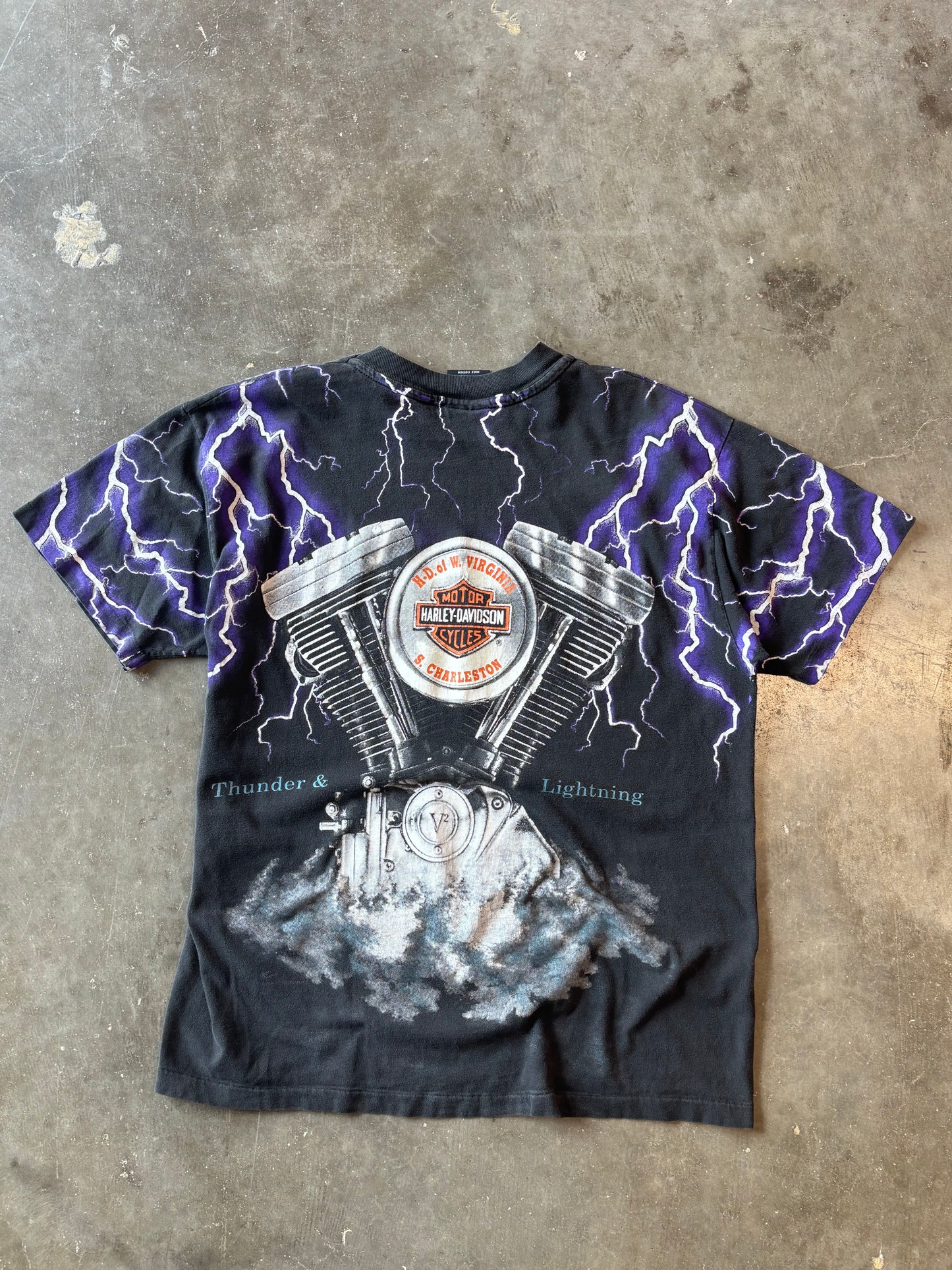 Vintage Harley Davidson Purple Lightning shirt
