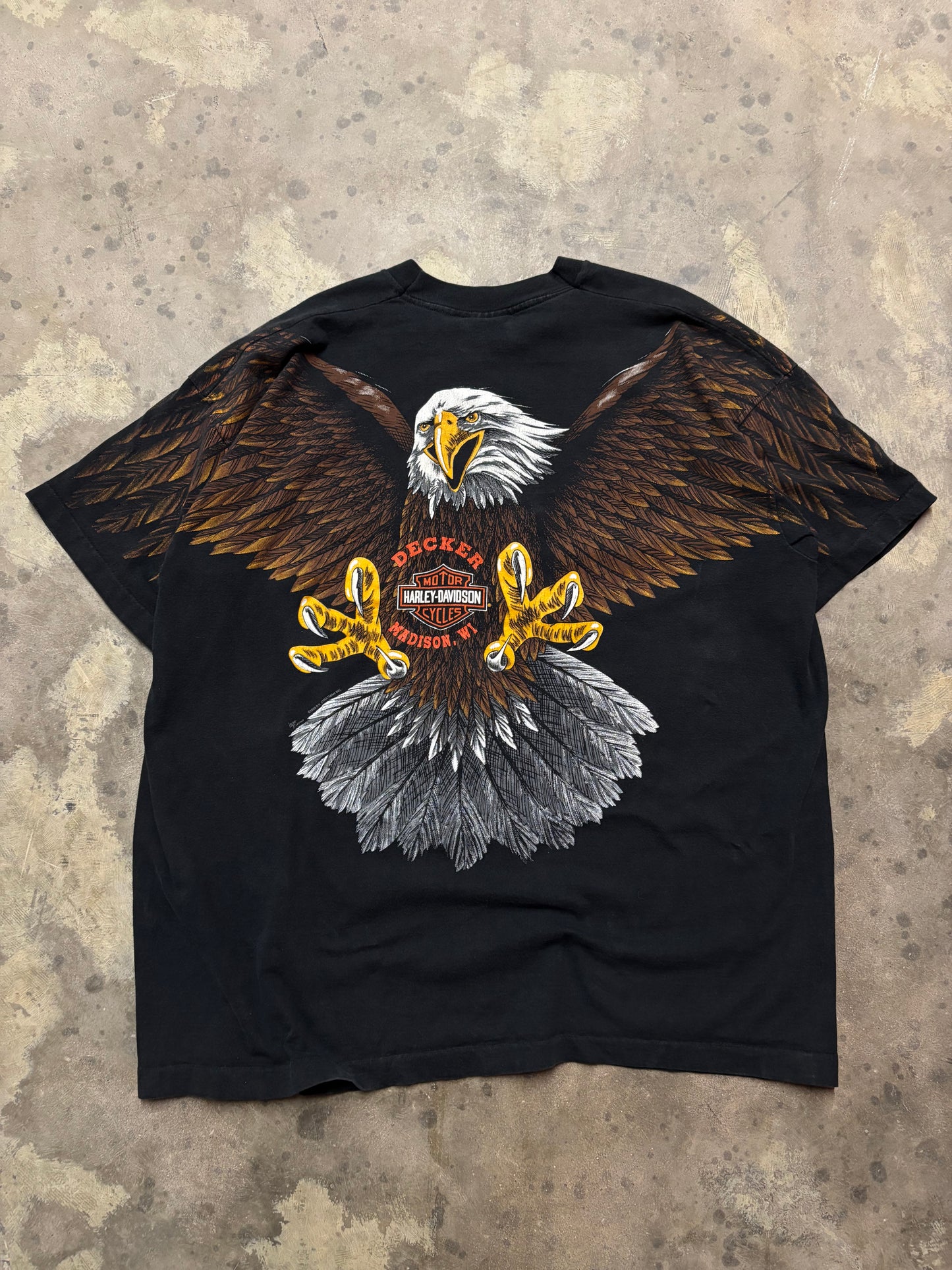 Vintage Harley Davidson Eagle AOP shirt size XXXL
