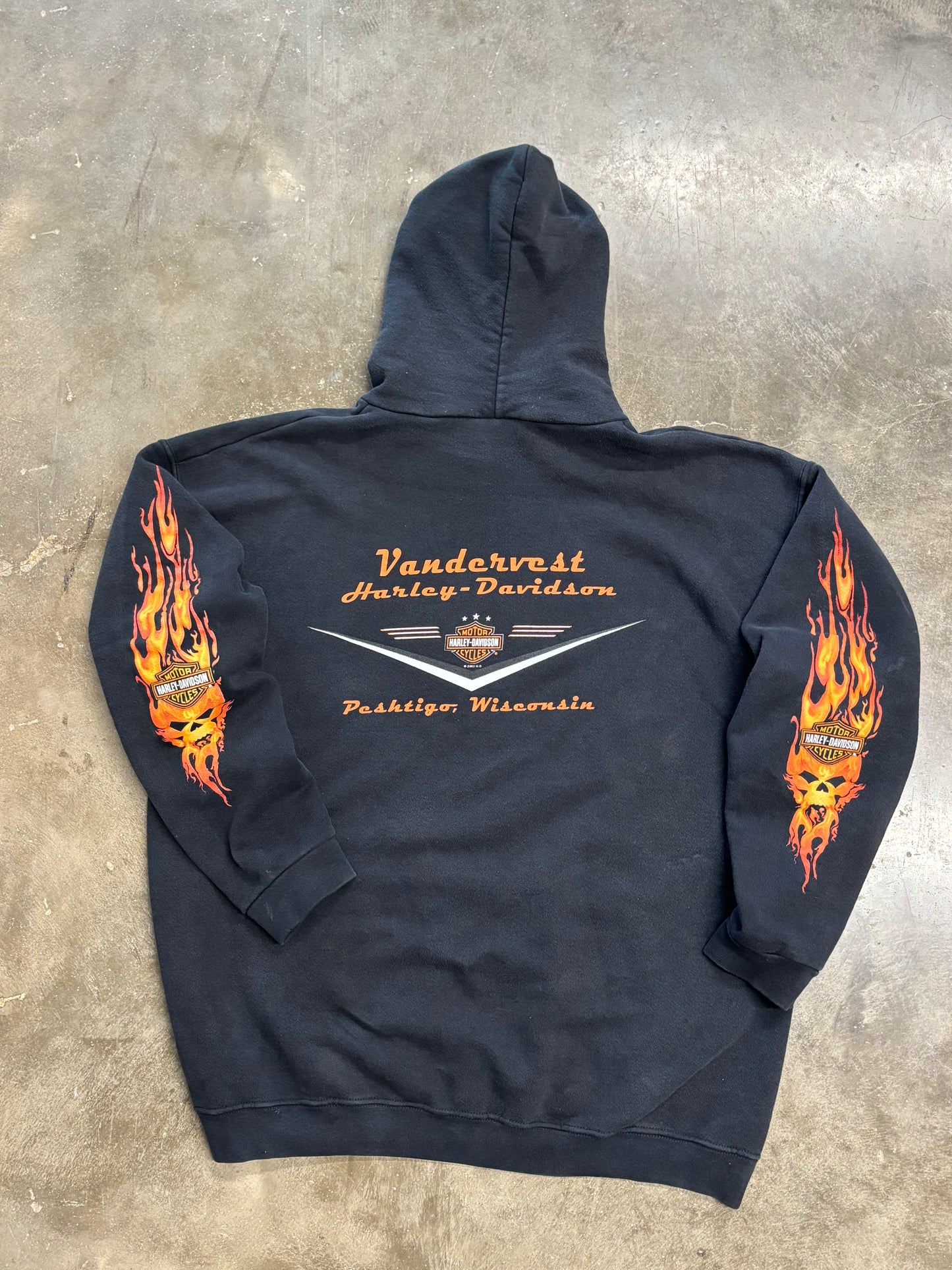 Vintage Harley Davidson Skull Hoodie size xl
