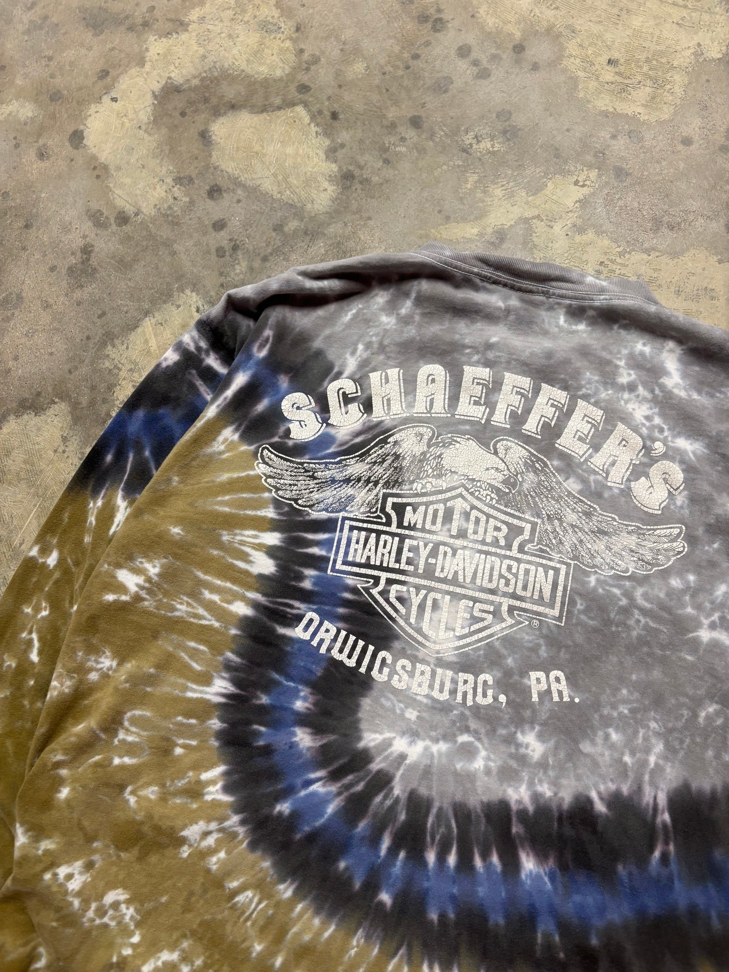 Vintage Harley Davidson Eagle Tie Dye long sleeve size large