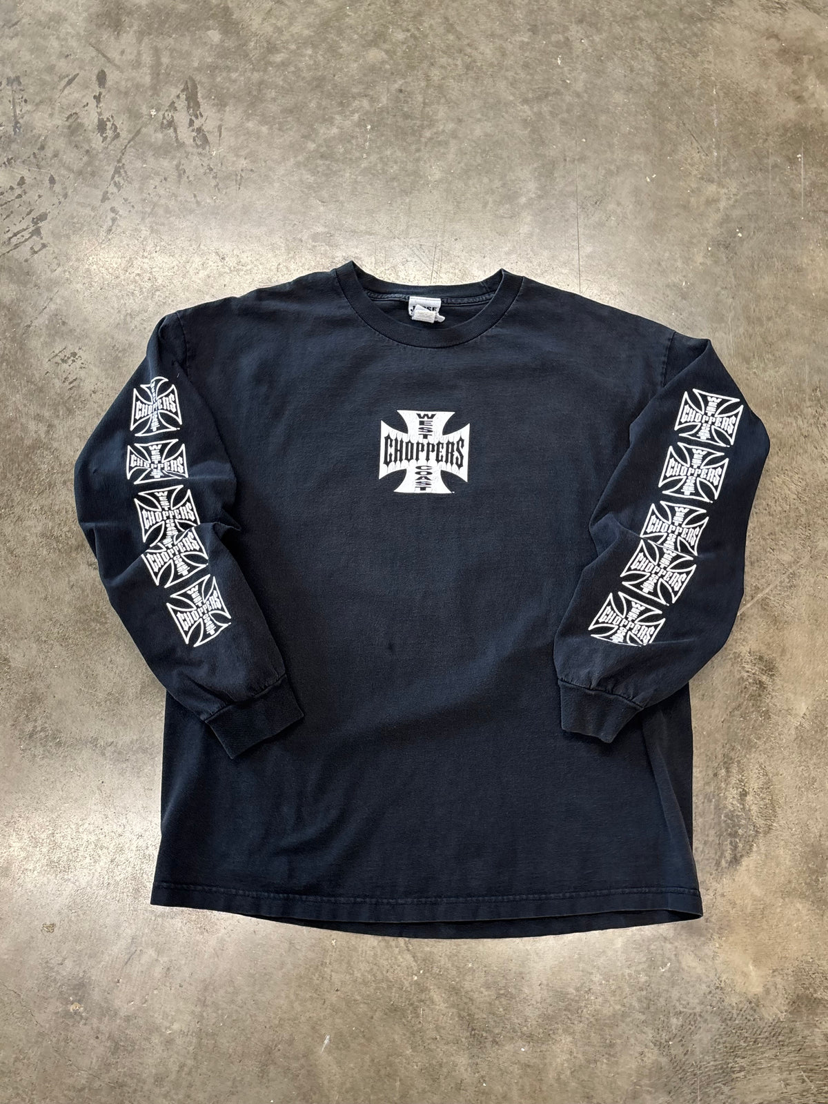 Vintage West Coast choppers iron cross long sleeve size xl