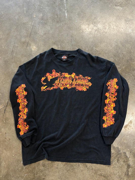 Harley Davidson flame eagle long sleeve size xl