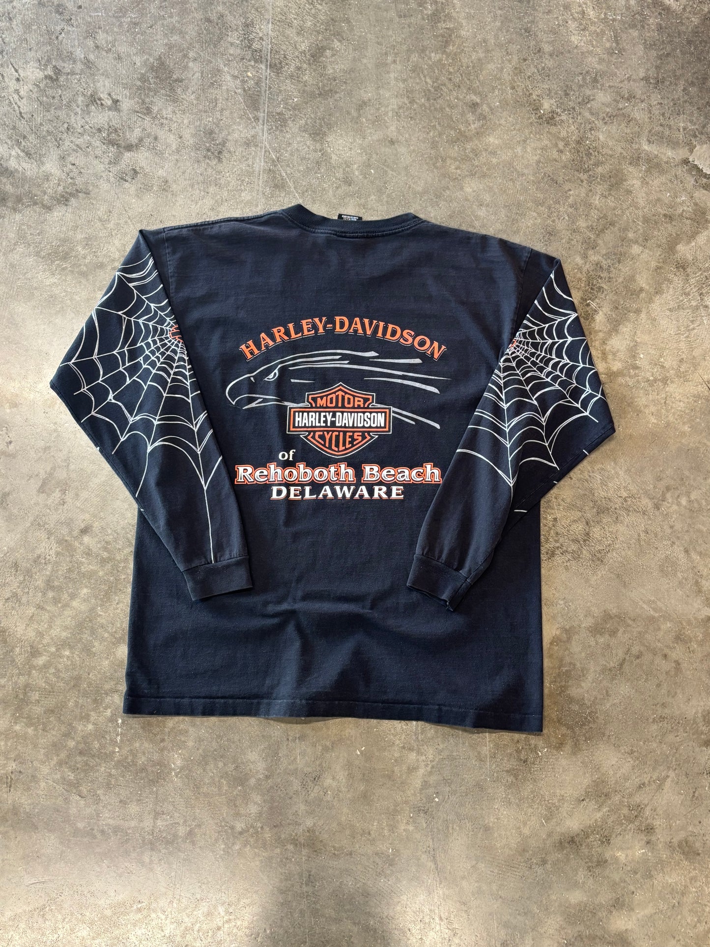 Vintage Harley Davidson spiderweb long sleeve size xl