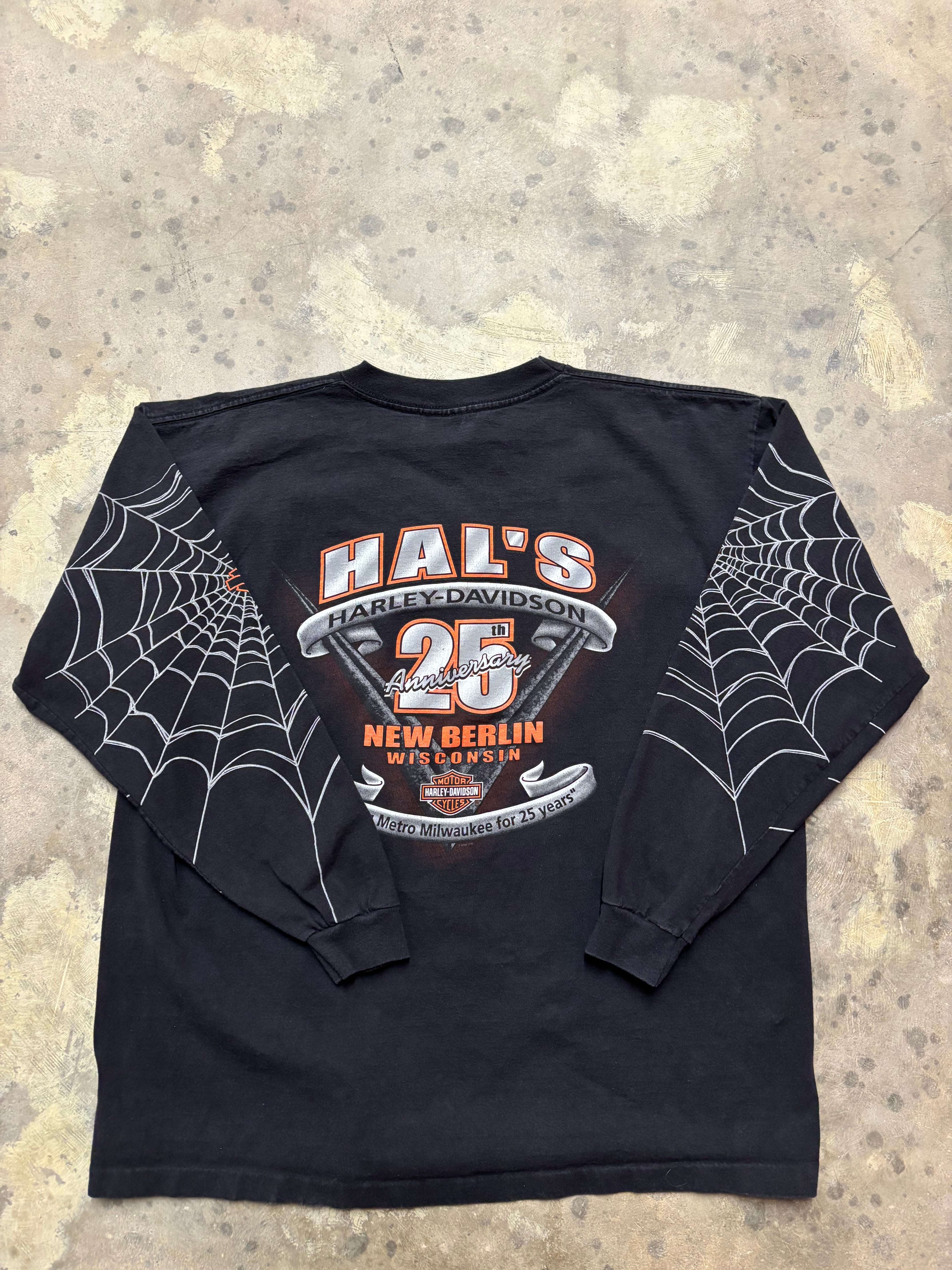 Harley Davidson Spyder Web XL ロンT Tシャツ Vintage Harley Davidson spider web longsleeve shirt size XL