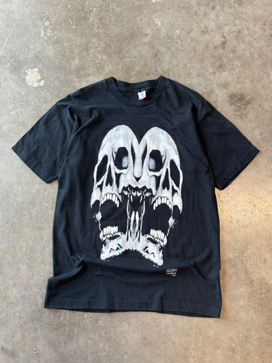 Vintage Fashion Victim skull shirt size large