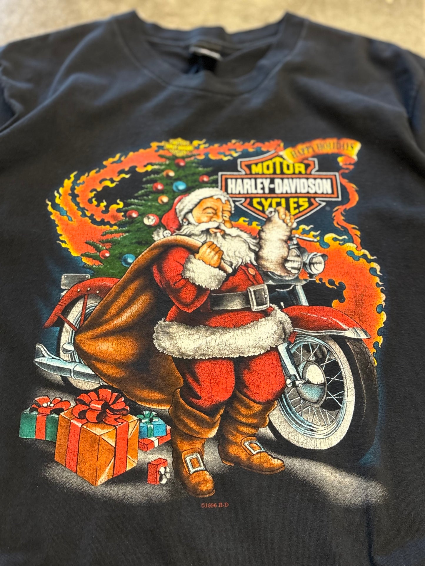 Vintage Harley Davidson Santa shirt size large