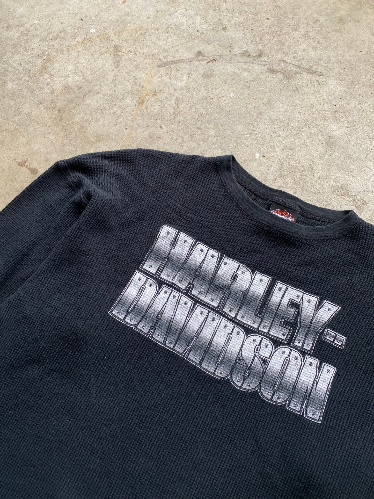 Vintage Harley Davidson Boxy Thermal Size Large