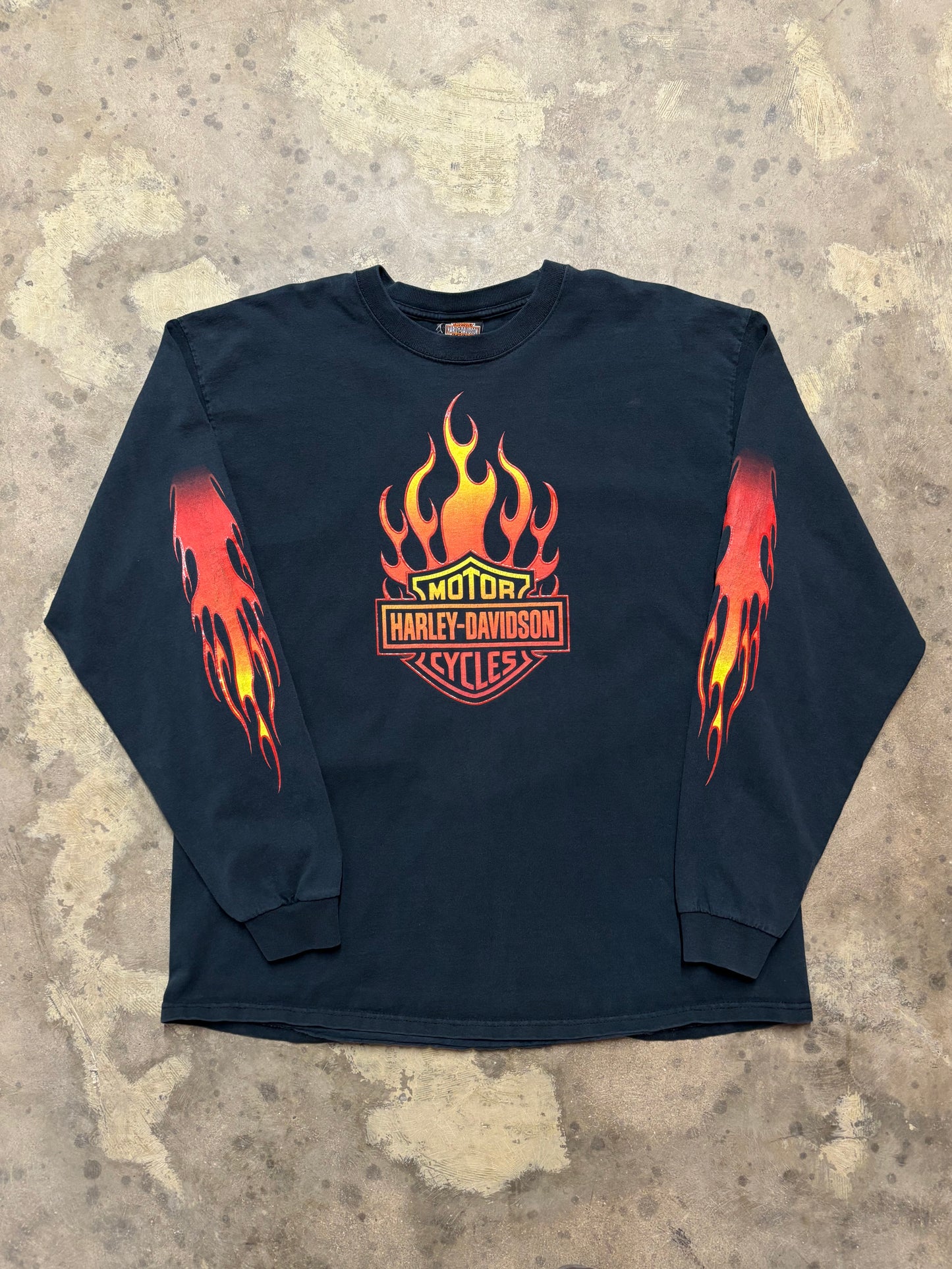 Vintage Harley Davidson Flame Logo longsleeve shirt size XL