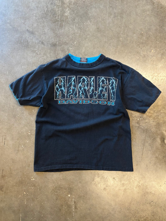 Vintage Harley Davidson Lightning print shirt size large