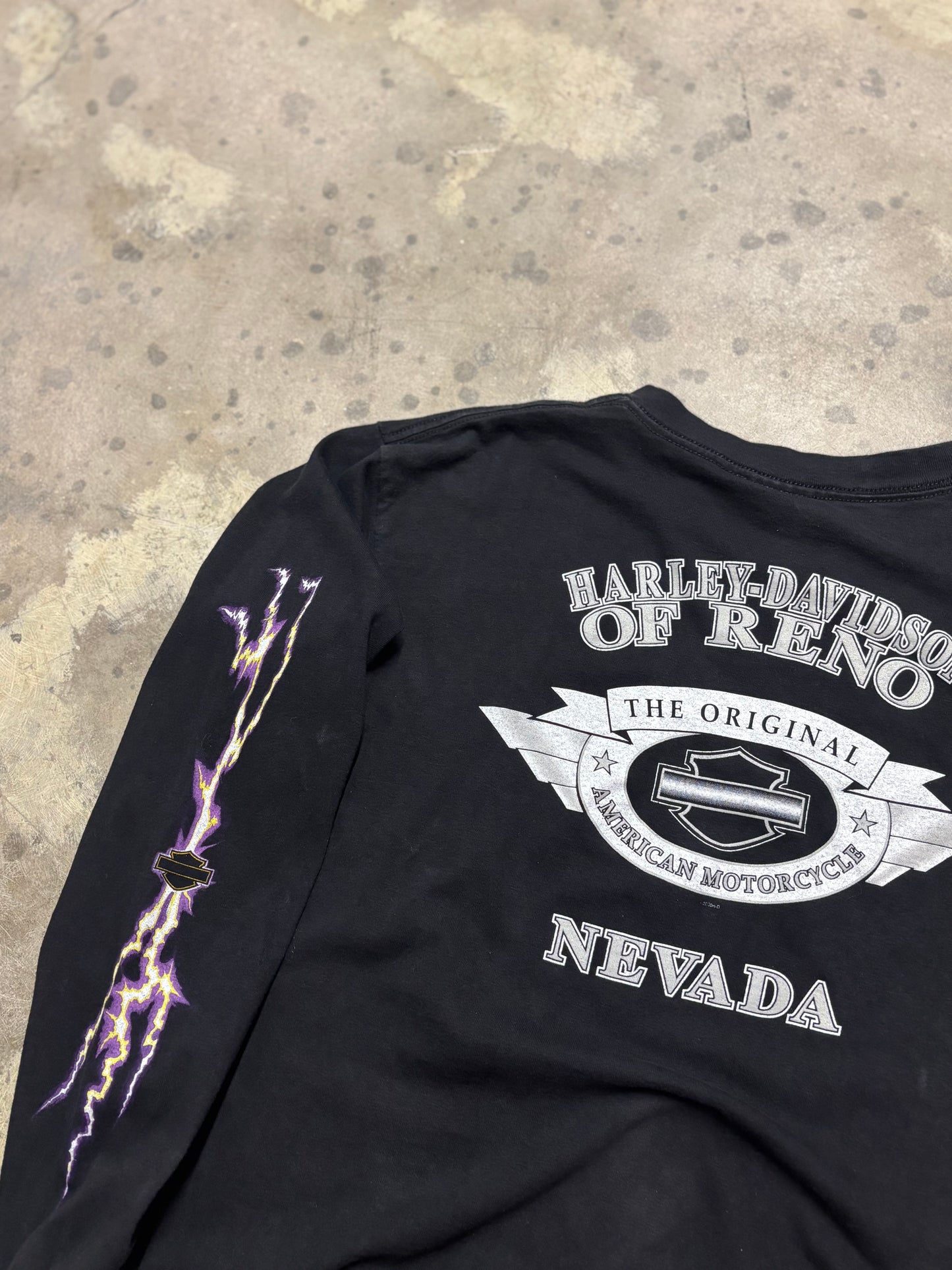 Vintage Harley Davidson Purple Eagle Lightning long sleeve size large
