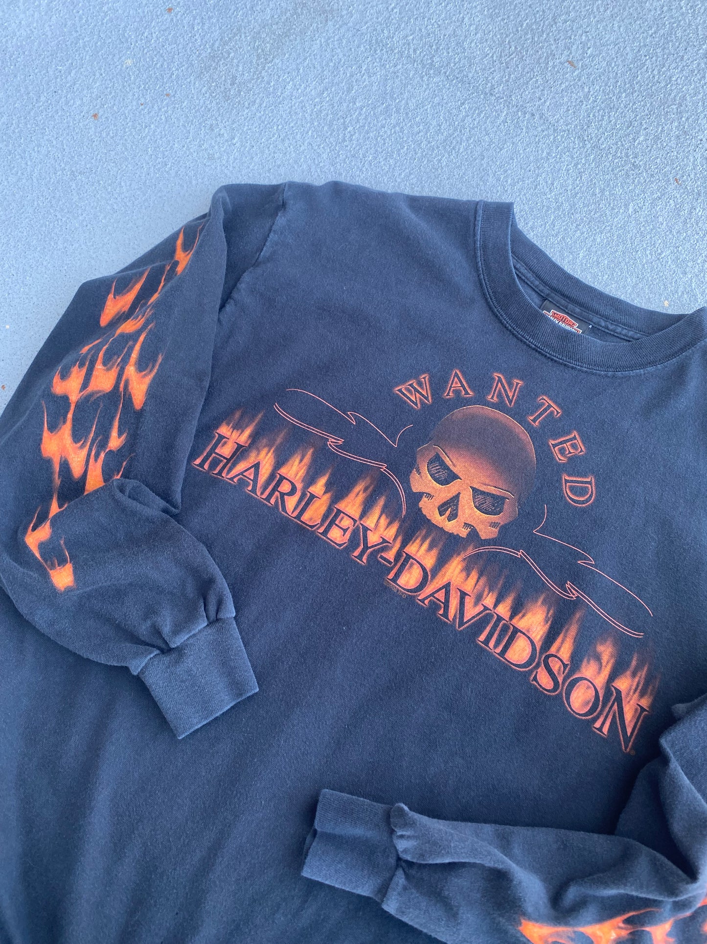 Harley Davidson Flaming Skull Electric city long sleeve size large