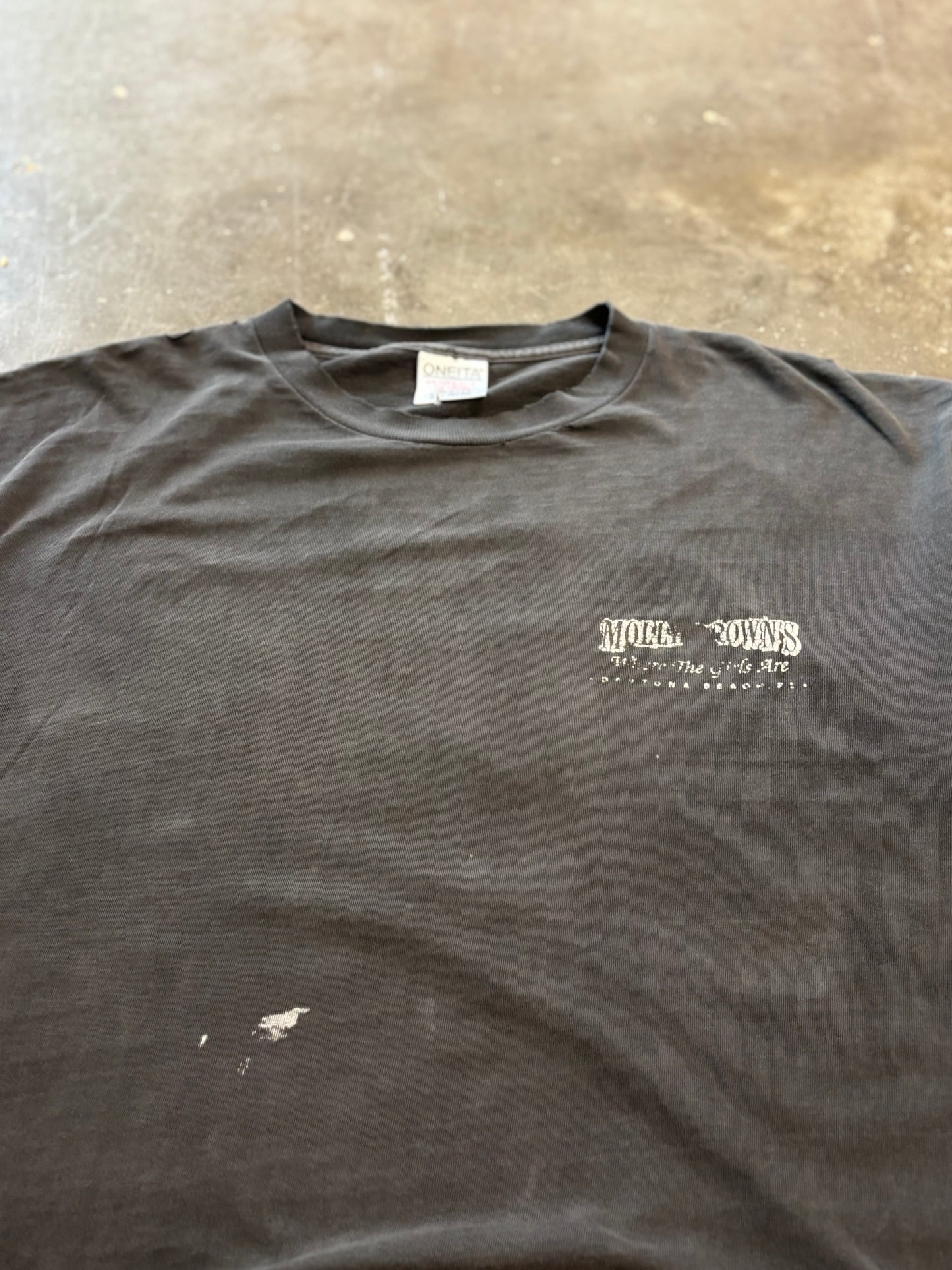 Vintage Thrashed and Faded strip club shirt size xxl