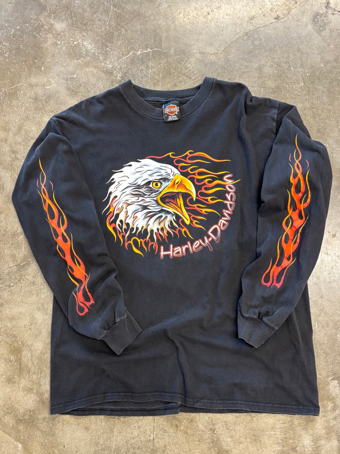 Vintage Harley Davidson yelling eagle long sleeve size xl