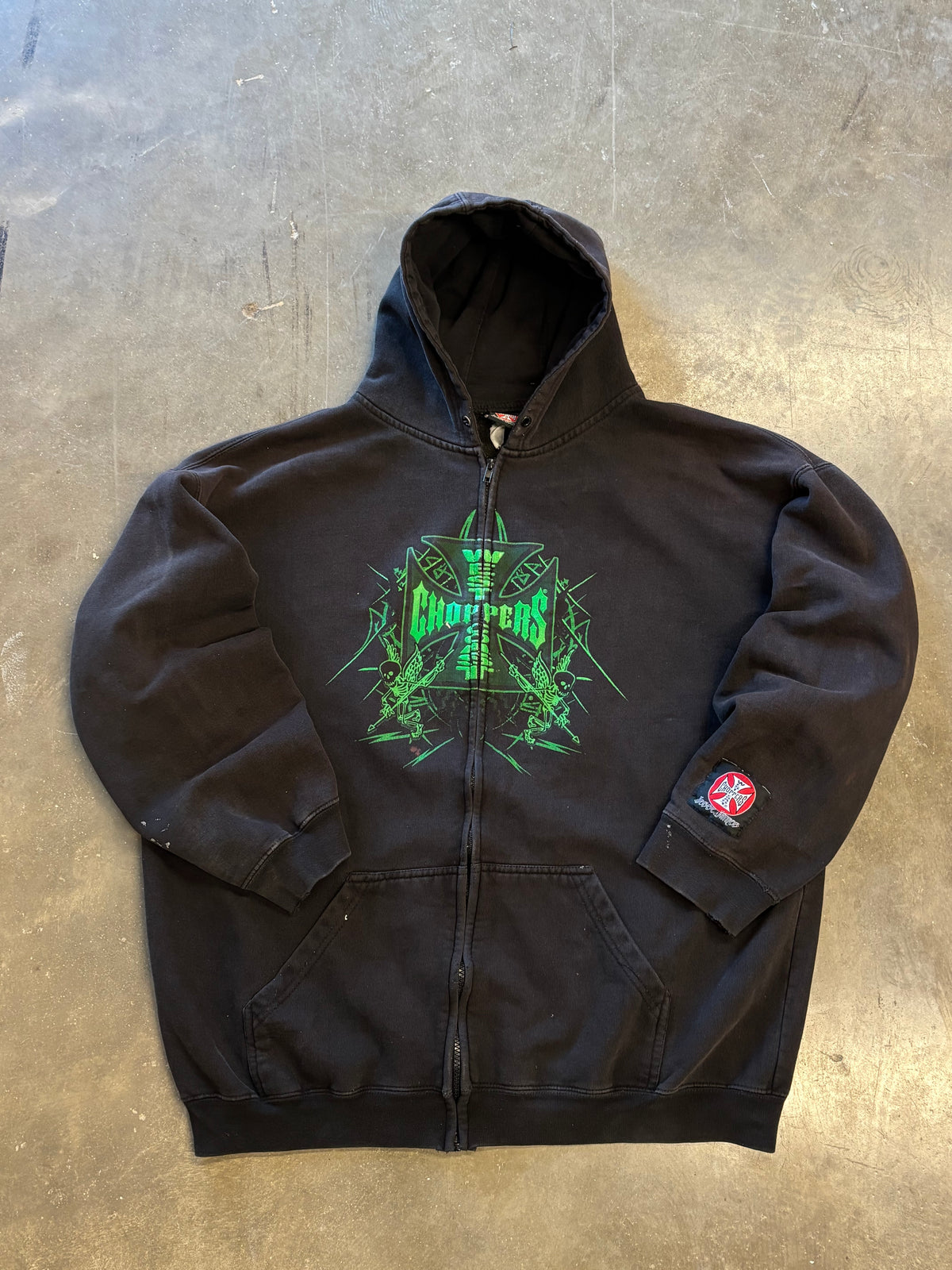 Vintage WCC green skull hoodie size xl