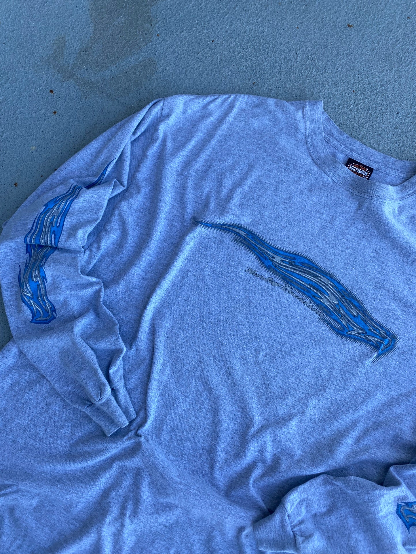 Vintage Harley Blue Flame long sleeve size 2xl