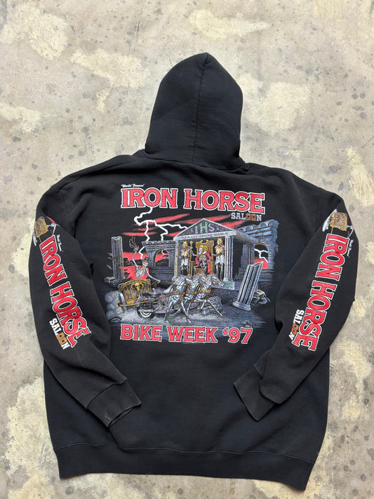 Vintage Iron Horse Bike week zip up hoodie size extra large