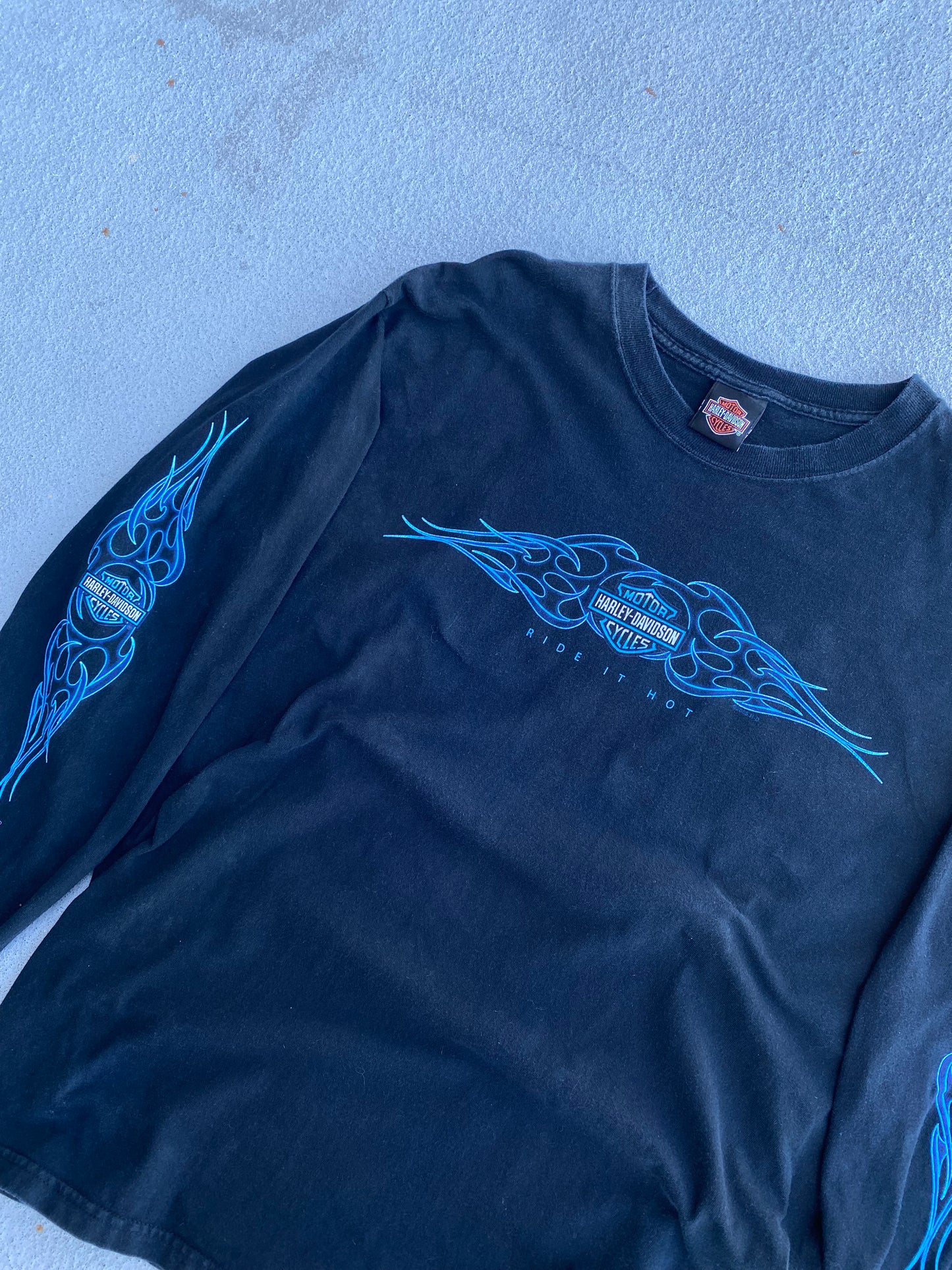 Harley Davidson Blue Flame Chicago Long sleeve size XL