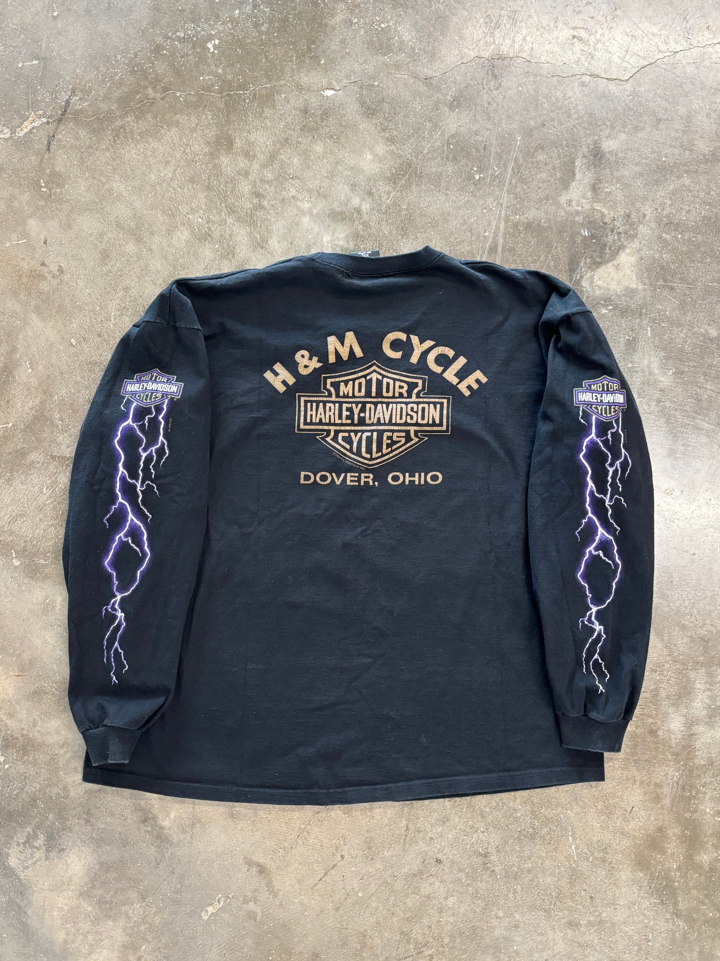 Vintage Harley Davidson Purple lighting shirt size xxl