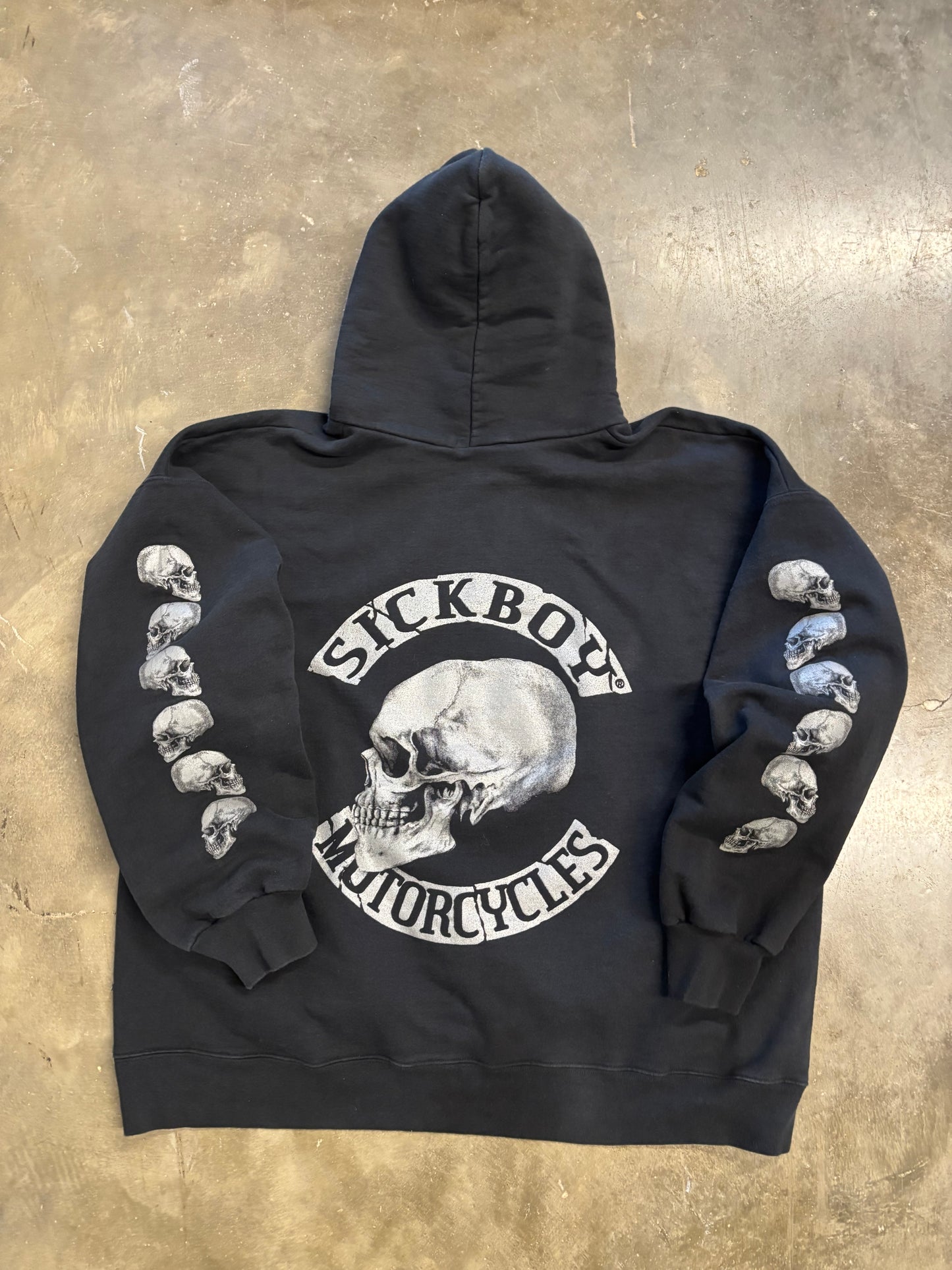 Sick Boy Motorcyles skullpile hoodie size xxl