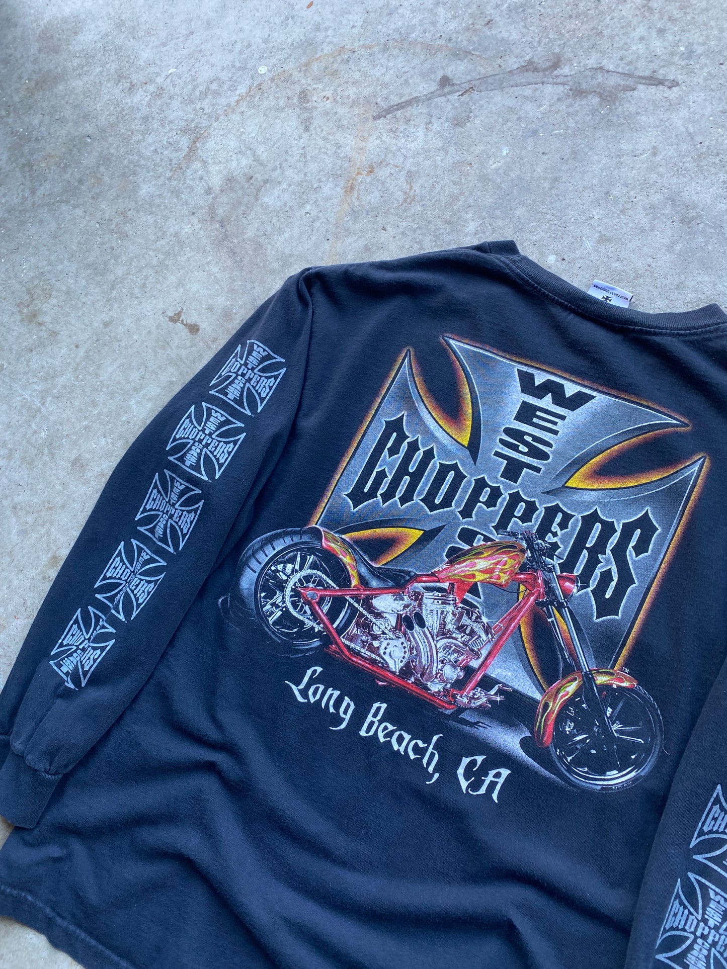 Vintage West Coast Choppers Long Beach chopper long sleeve shirt size large