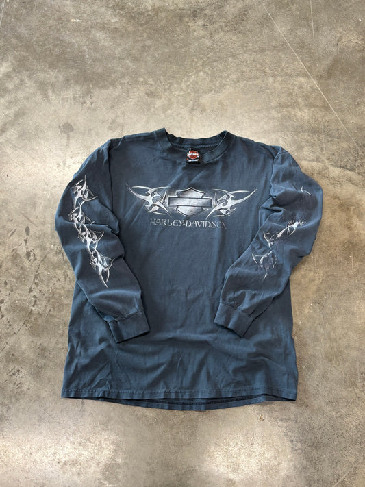 Vintage Smoked Out Harley Davidson Blade long sleeve size xl