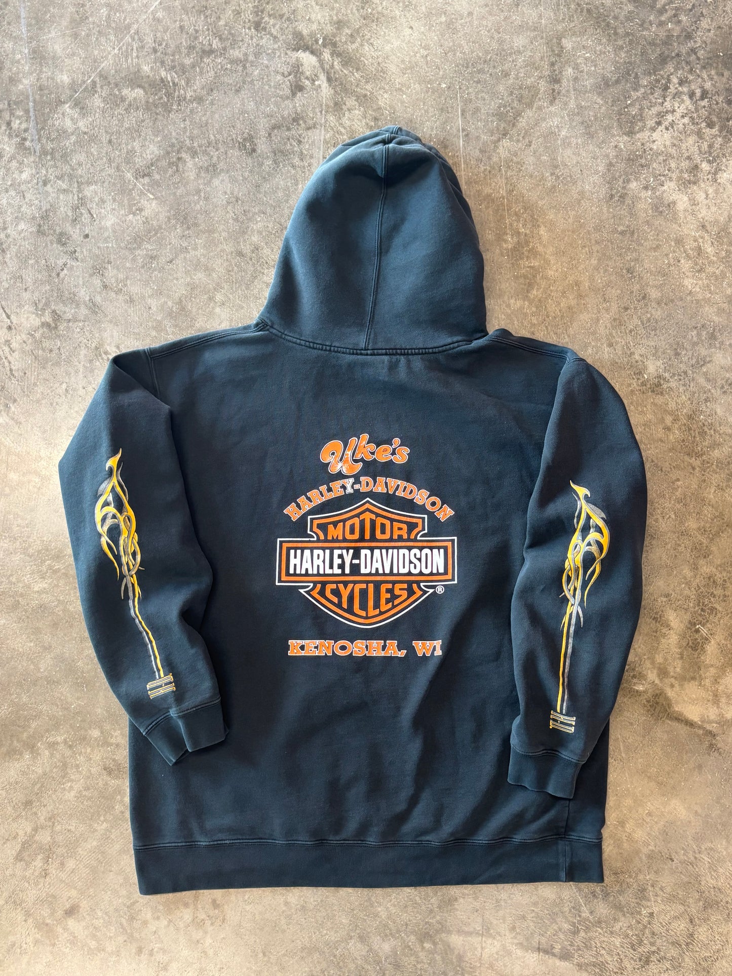 Vintage Harley Spellout hoodie size xl