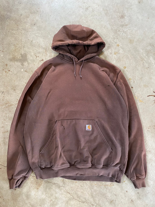 Vintage Faded Distressed Carhartt Earth Tone Hoodie Size XL