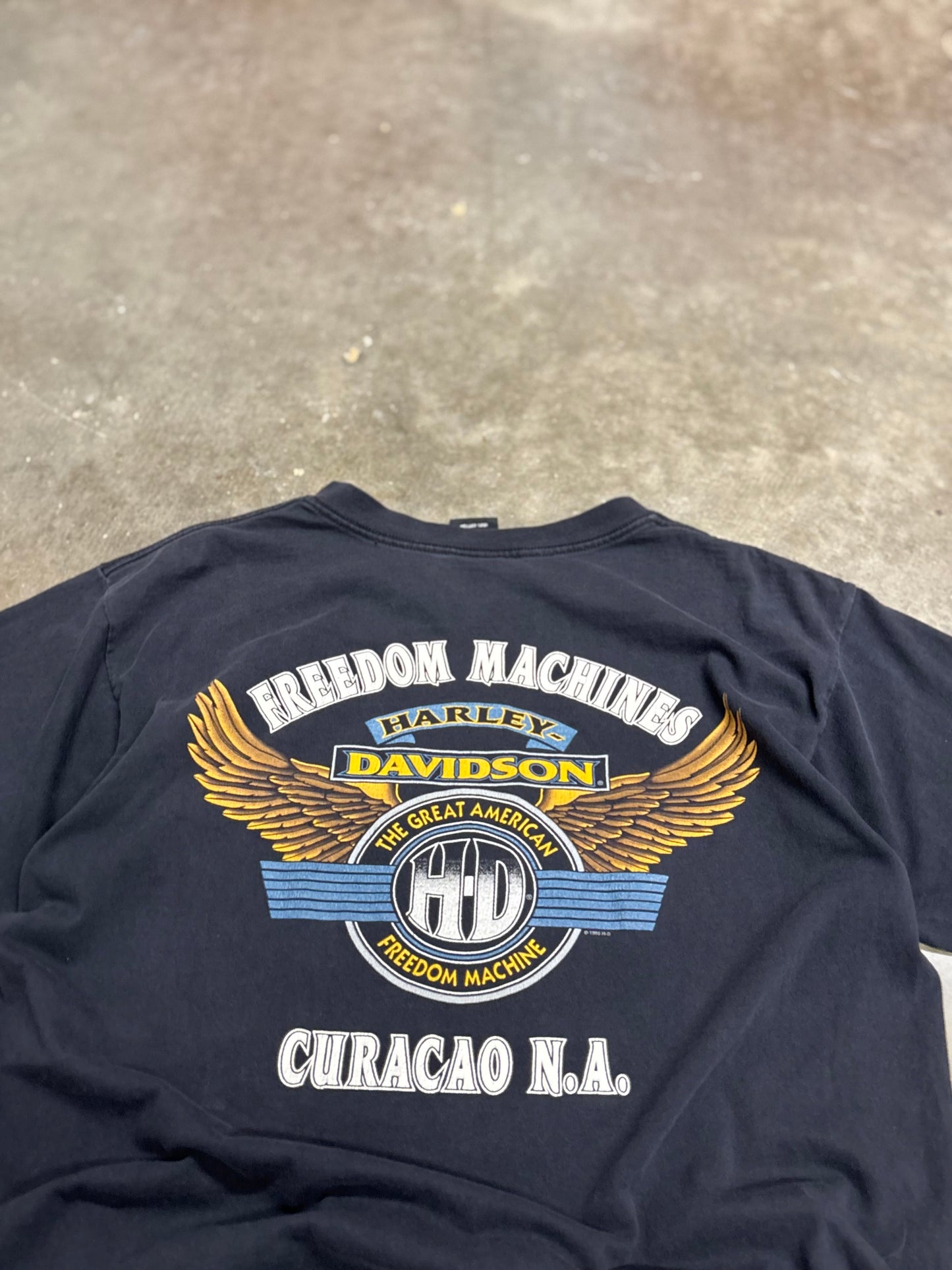 Vintage Harley Davidson v-twin wolf shirt size large