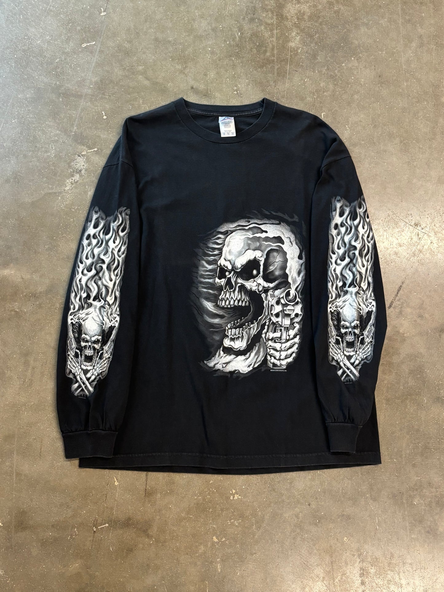Vintage Biker Skull long sleeve size xl