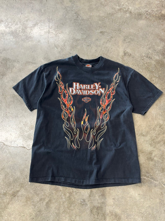 Vintage Harley Davidson V flame size extra large