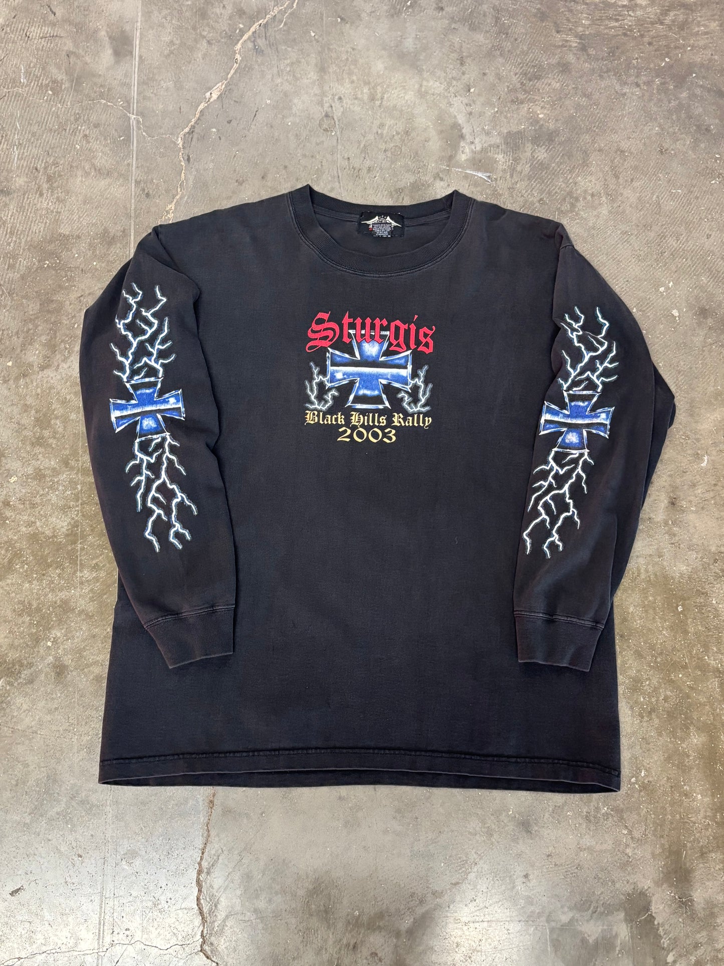 Vintage Sturgis Lighting biker long sleeve size large