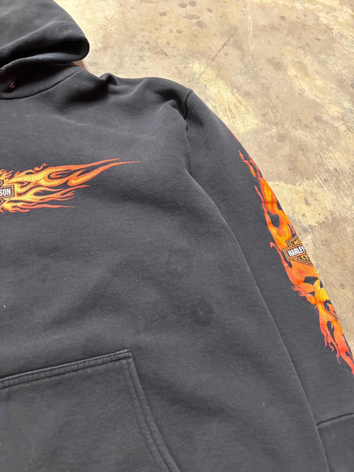 Vintage Harley Davidson cooked tribal hit hoodie size medium